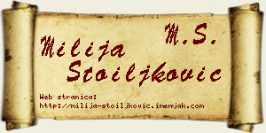 Milija Stoiljković vizit kartica